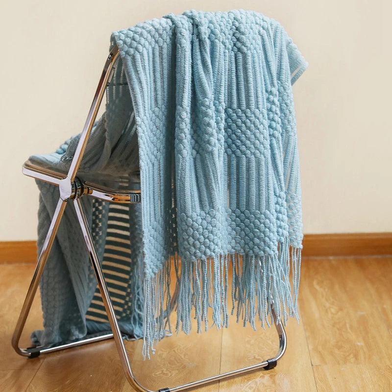Green Oversized Throw Blanket Textured Solid Soft Sofa Couch Decorative Knitted Blanket Cozy Farmhouse Gift Sofa Bed Blankets