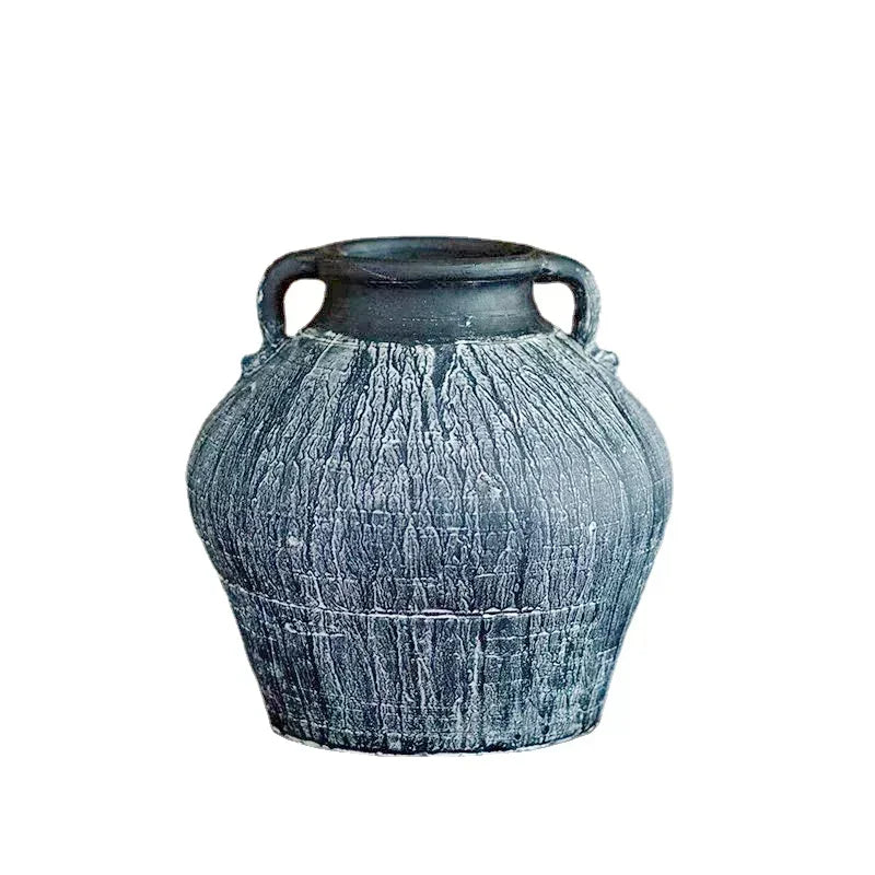 Antique Weathered Pottery Planters Rustic Clay Pot Vases for Balcony Decor Practical Office Desk Embellishments Timeless