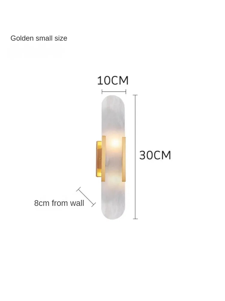 Natural LED Marble Sconce Light Socket Wall Lamp Nordic Hardware Living Room Bedside Bedroom Bra Hotel Aisle Staircase Lighting