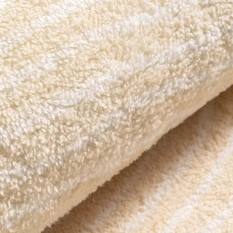 Dark Brown Striped Geometric Carpet Wabi-Sabi Style Bedroom Carpets Soft Non-Slip Bedside Rug Retro Light Luxury Decorative Rugs