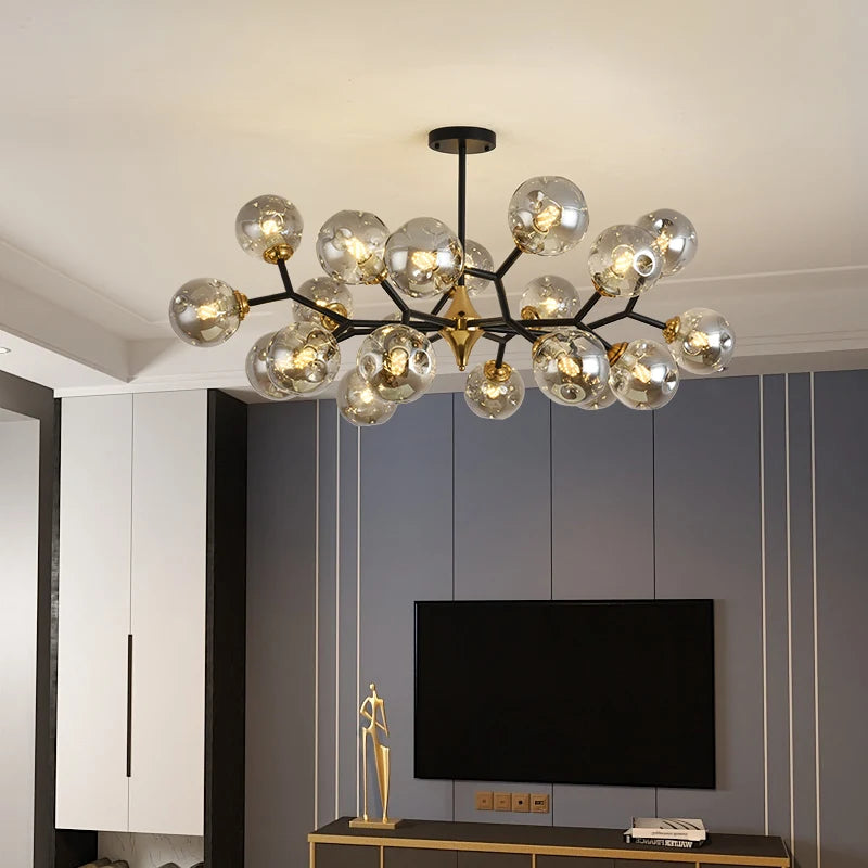 LED chandeliers vintage luxury glass bubble light for Dining Room Kitchen Living Room Bedroom Indoor farmhouse light fixture