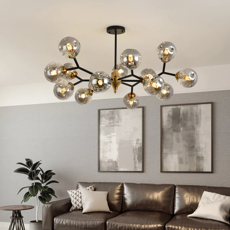 LED chandeliers vintage luxury glass bubble light for Dining Room Kitchen Living Room Bedroom Indoor farmhouse light fixture