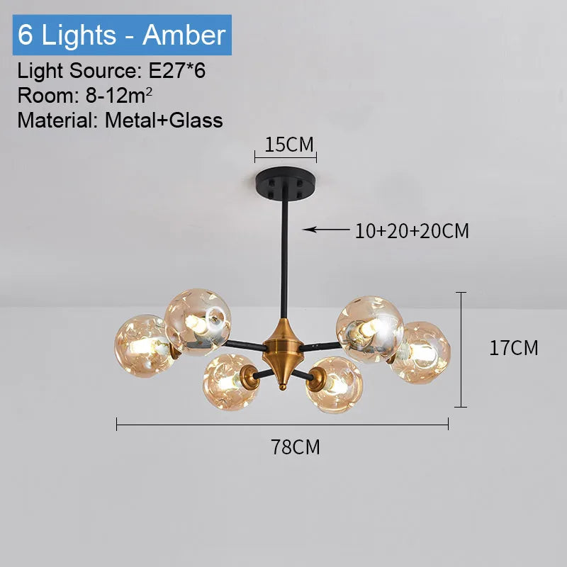 LED chandeliers vintage luxury glass bubble light for Dining Room Kitchen Living Room Bedroom Indoor farmhouse light fixture