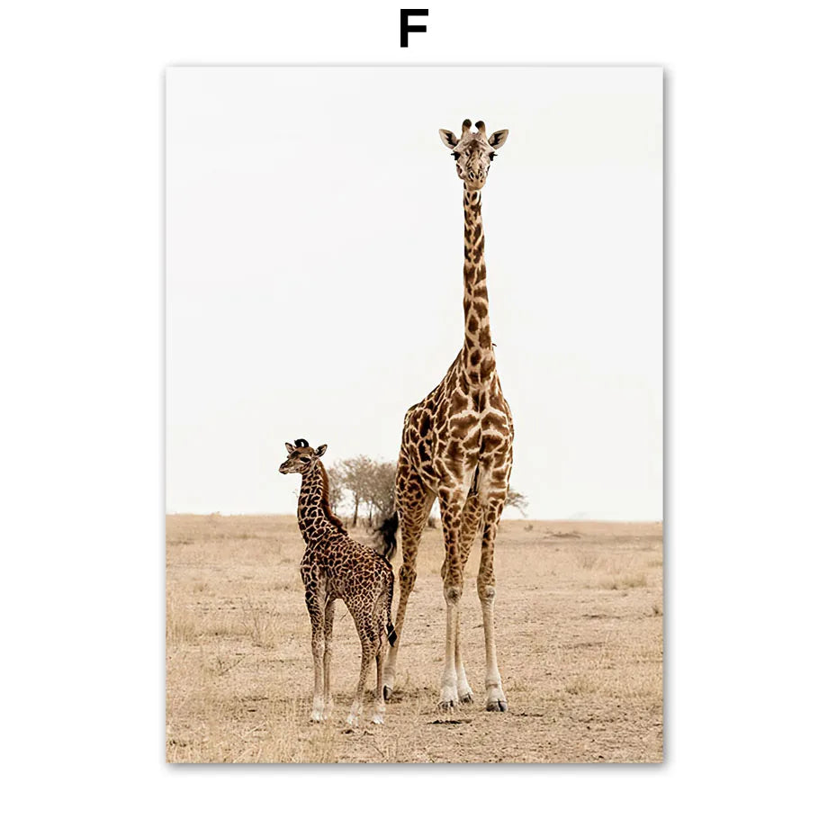 Grains of Sand Arches Grass Reed Palm Cactus Giraffe Nordic Poster Wall Art Print Canvas Painting Decor Pictures For Living Room