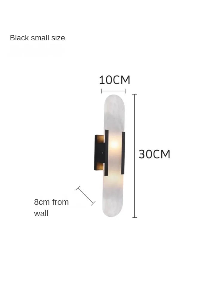 Natural LED Marble Sconce Light Socket Wall Lamp Nordic Hardware Living Room Bedside Bedroom Bra Hotel Aisle Staircase Lighting