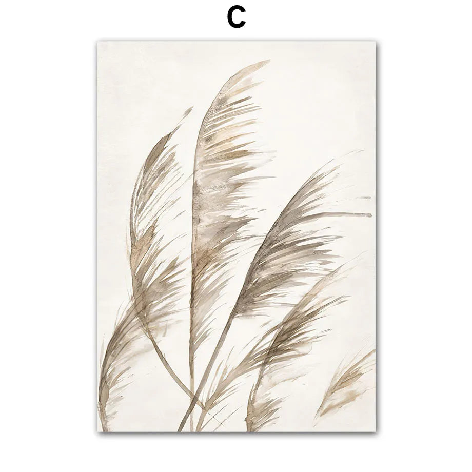 Canvas Painting Dandelion Reed Flower Plants Leaves Abstract Nordic Posters And Prints Wall Art Pictures For Living Room Decor