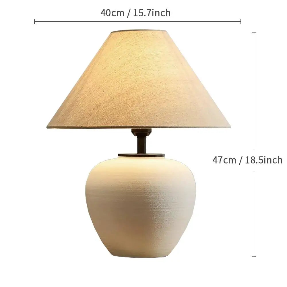 Wabi-sabi Ceramic Table Lamp Bedside Desk Lamp Decoration For Bedroom Light Fixture Japanese-style Table Lamp For Living Room