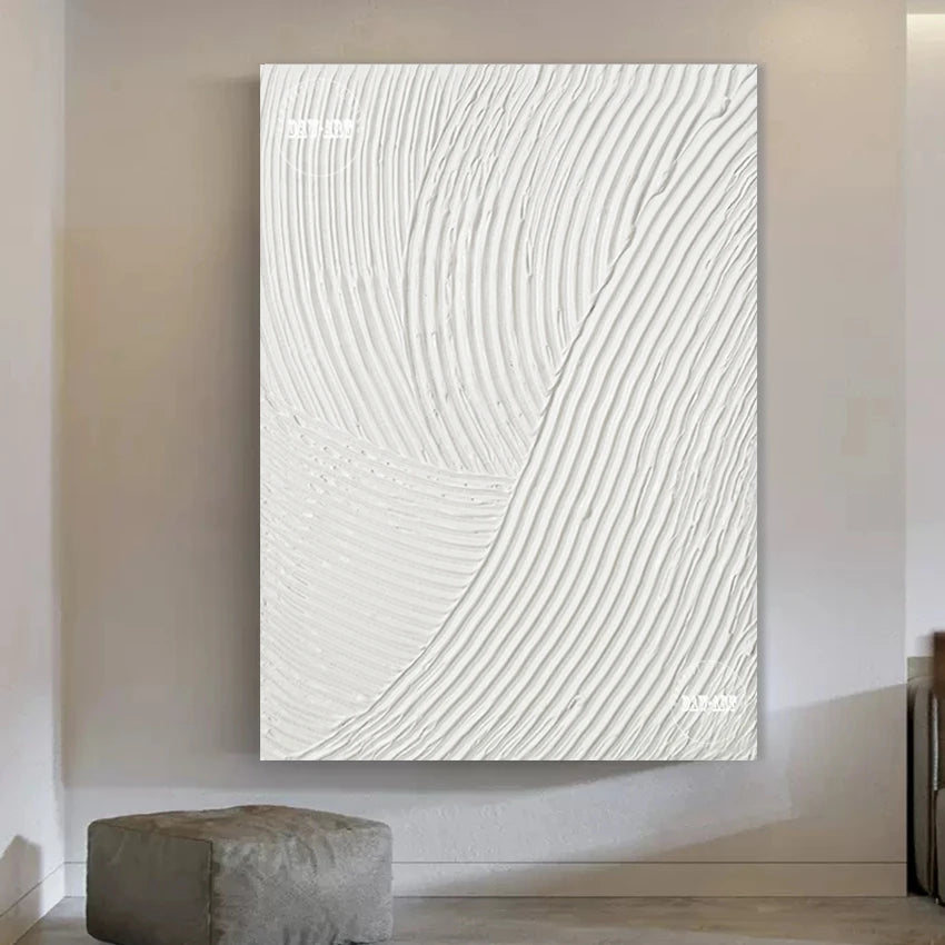 Conception White Line Abstract Oil Painting On Canvas In Living Room Modern Wall Art Home Decorative Painting Gift Frameless