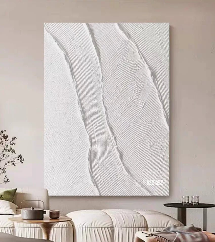 Conception White Line Abstract Oil Painting On Canvas In Living Room Modern Wall Art Home Decorative Painting Gift Frameless