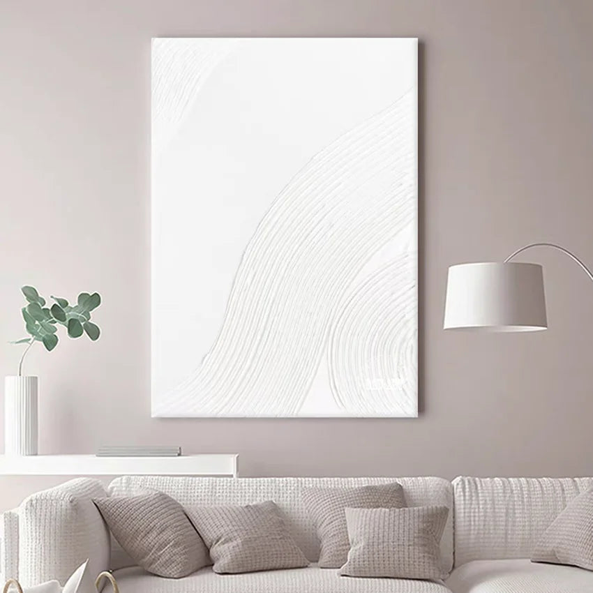 Conception White Line Abstract Oil Painting On Canvas In Living Room Modern Wall Art Home Decorative Painting Gift Frameless