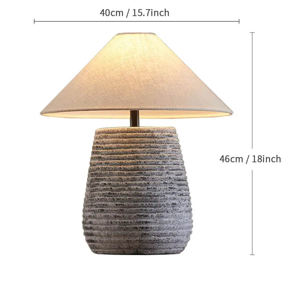 Wabi-sabi Ceramic Table Lamp Bedside Desk Lamp Decoration For Bedroom Light Fixture Japanese-style Table Lamp For Living Room