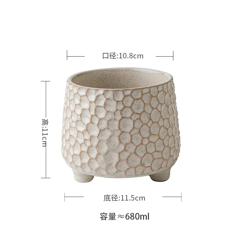 Creative Three Feet Ceramic Storage Jar Retro Kitchen Tool Storage Jar Chopstick Storage Jar Dining Table Vase Home Decoration