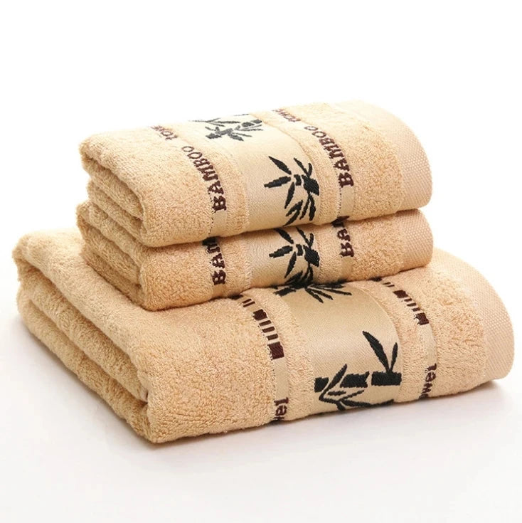 3pcs Waffle Towel Set Household Cotton Face Towel Hand Bath Towel Bath Linen Set For Bathroom 1 Bath Towel & 2 Hand Towels Cream