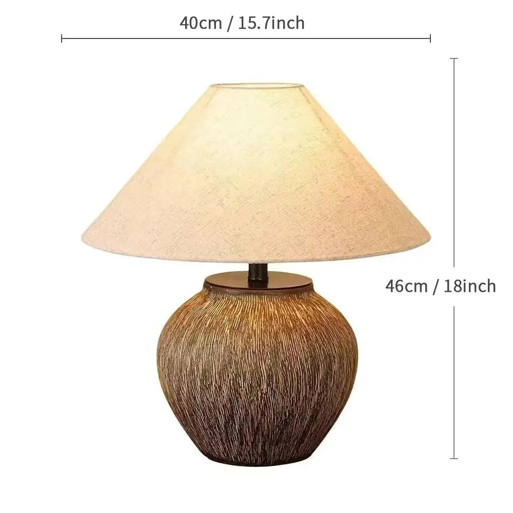 Wabi-sabi Ceramic Table Lamp Bedside Desk Lamp Decoration For Bedroom Light Fixture Japanese-style Table Lamp For Living Room