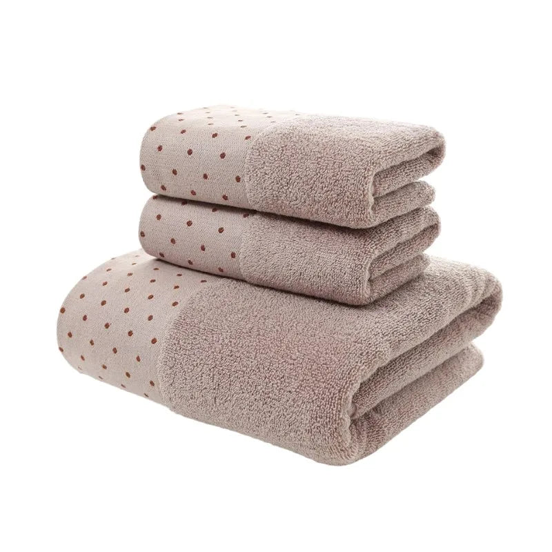 3pcs Waffle Towel Set Household Cotton Face Towel Hand Bath Towel Bath Linen Set For Bathroom 1 Bath Towel & 2 Hand Towels Cream