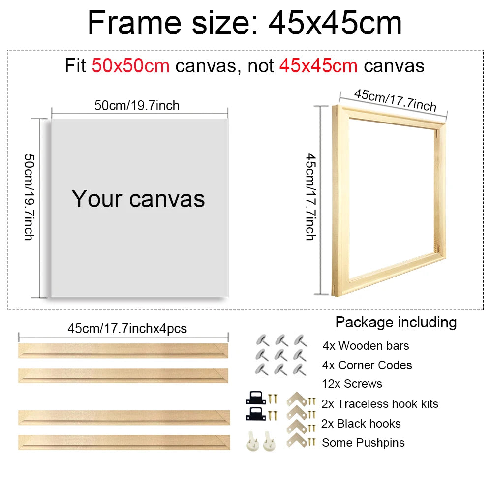 60x90 50x70 40x60 Natural Wooden Picture Frame For Wall Canvas Frame Diamond Painting Frame Picture Poster Wall Frame Home Decor