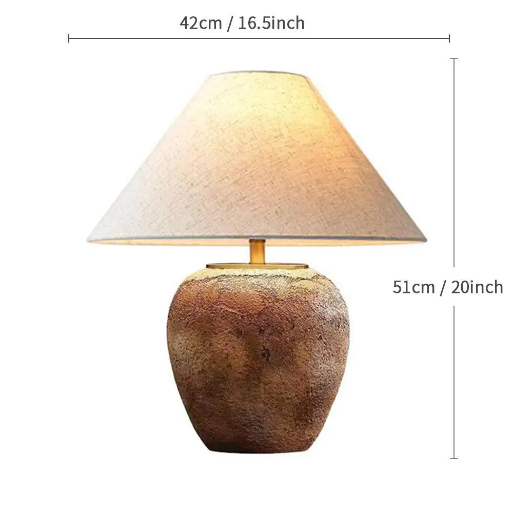 Wabi-sabi Ceramic Table Lamp Bedside Desk Lamp Decoration For Bedroom Light Fixture Japanese-style Table Lamp For Living Room