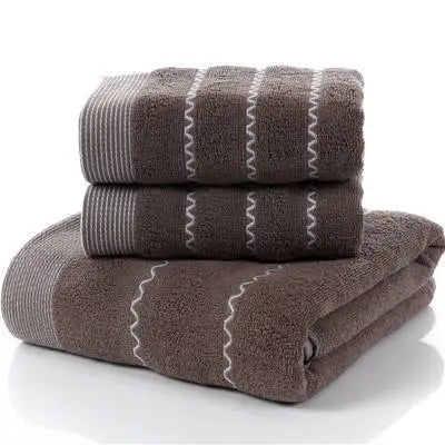 3pcs Waffle Towel Set Household Cotton Face Towel Hand Bath Towel Bath Linen Set For Bathroom 1 Bath Towel & 2 Hand Towels Cream