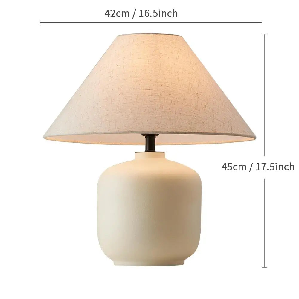 Wabi-sabi Ceramic Table Lamp Bedside Desk Lamp Decoration For Bedroom Light Fixture Japanese-style Table Lamp For Living Room