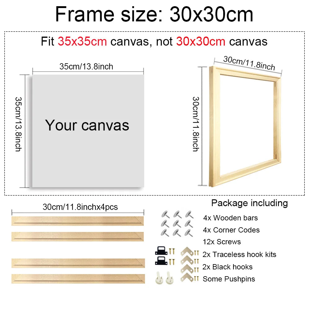 60x90 50x70 40x60 Natural Wooden Picture Frame For Wall Canvas Frame Diamond Painting Frame Picture Poster Wall Frame Home Decor