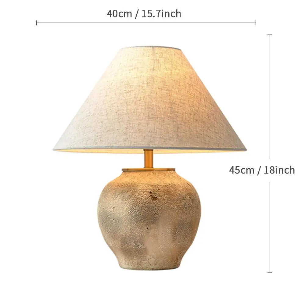 Wabi-sabi Ceramic Table Lamp Bedside Desk Lamp Decoration For Bedroom Light Fixture Japanese-style Table Lamp For Living Room