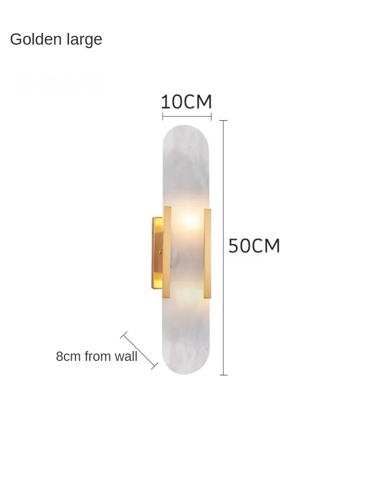 Natural LED Marble Sconce Light Socket Wall Lamp Nordic Hardware Living Room Bedside Bedroom Bra Hotel Aisle Staircase Lighting