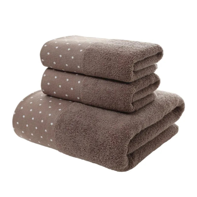 3pcs Waffle Towel Set Household Cotton Face Towel Hand Bath Towel Bath Linen Set For Bathroom 1 Bath Towel & 2 Hand Towels Cream