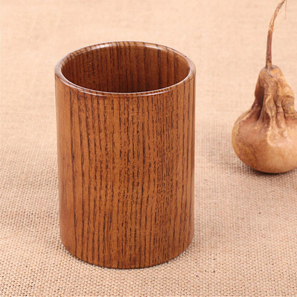 Round Wooden Kitchen Utensil Storage Jar Cutlery Holder Caddy Tidy Dining Table, 3 Sizes Available