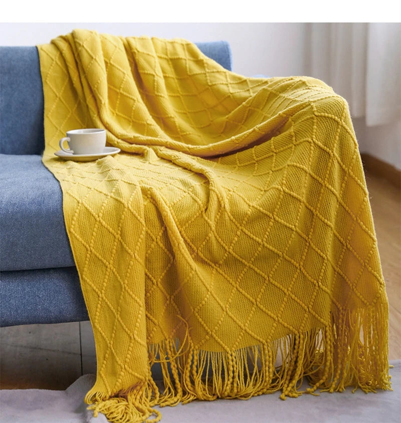 Green Oversized Throw Blanket Textured Solid Soft Sofa Couch Decorative Knitted Blanket Cozy Farmhouse Gift Sofa Bed Blankets