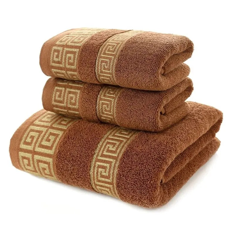 3pcs Waffle Towel Set Household Cotton Face Towel Hand Bath Towel Bath Linen Set For Bathroom 1 Bath Towel & 2 Hand Towels Cream