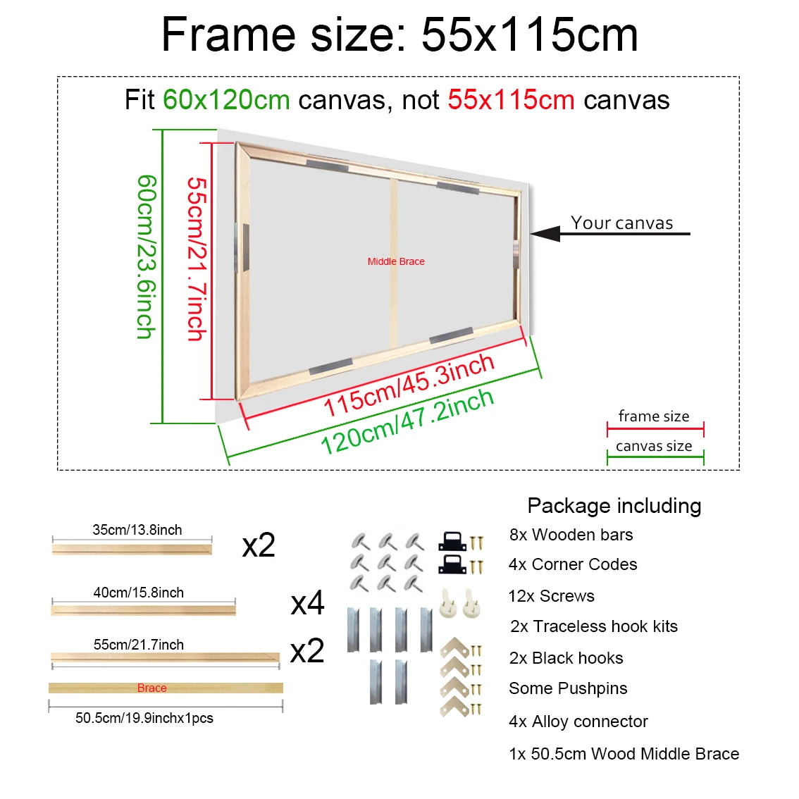 60x90 50x70 40x60 Natural Wooden Picture Frame For Wall Canvas Frame Diamond Painting Frame Picture Poster Wall Frame Home Decor