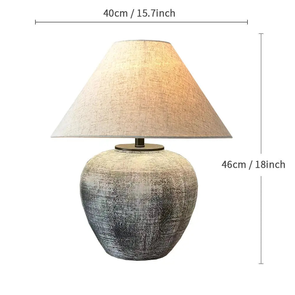 Wabi-sabi Ceramic Table Lamp Bedside Desk Lamp Decoration For Bedroom Light Fixture Japanese-style Table Lamp For Living Room