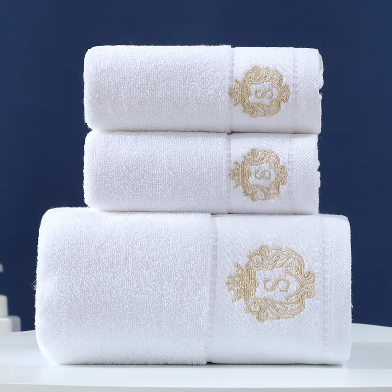 3pcs Waffle Towel Set Household Cotton Face Towel Hand Bath Towel Bath Linen Set For Bathroom 1 Bath Towel & 2 Hand Towels Cream