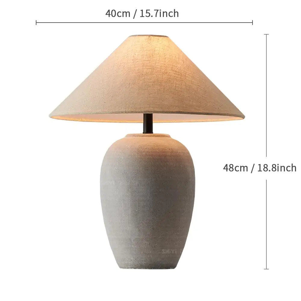 Wabi-sabi Ceramic Table Lamp Bedside Desk Lamp Decoration For Bedroom Light Fixture Japanese-style Table Lamp For Living Room