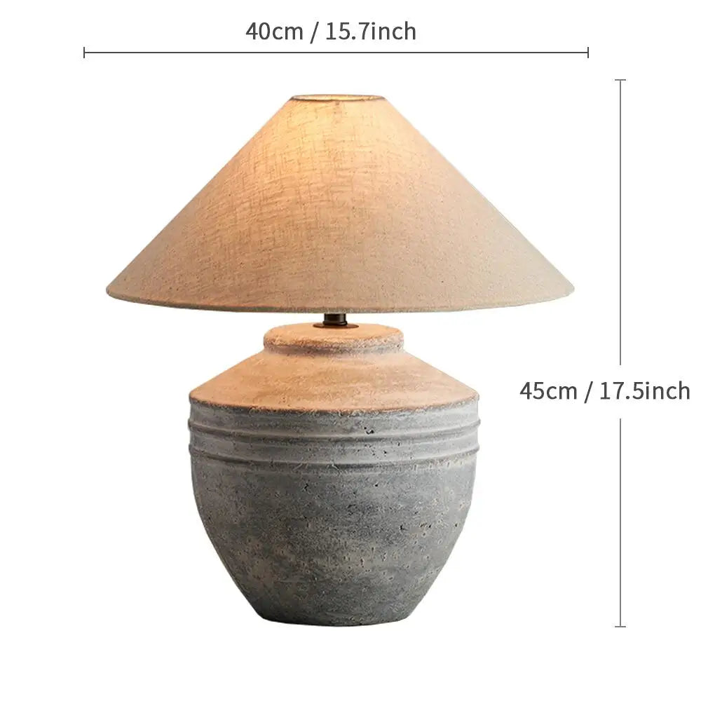 Wabi-sabi Ceramic Table Lamp Bedside Desk Lamp Decoration For Bedroom Light Fixture Japanese-style Table Lamp For Living Room