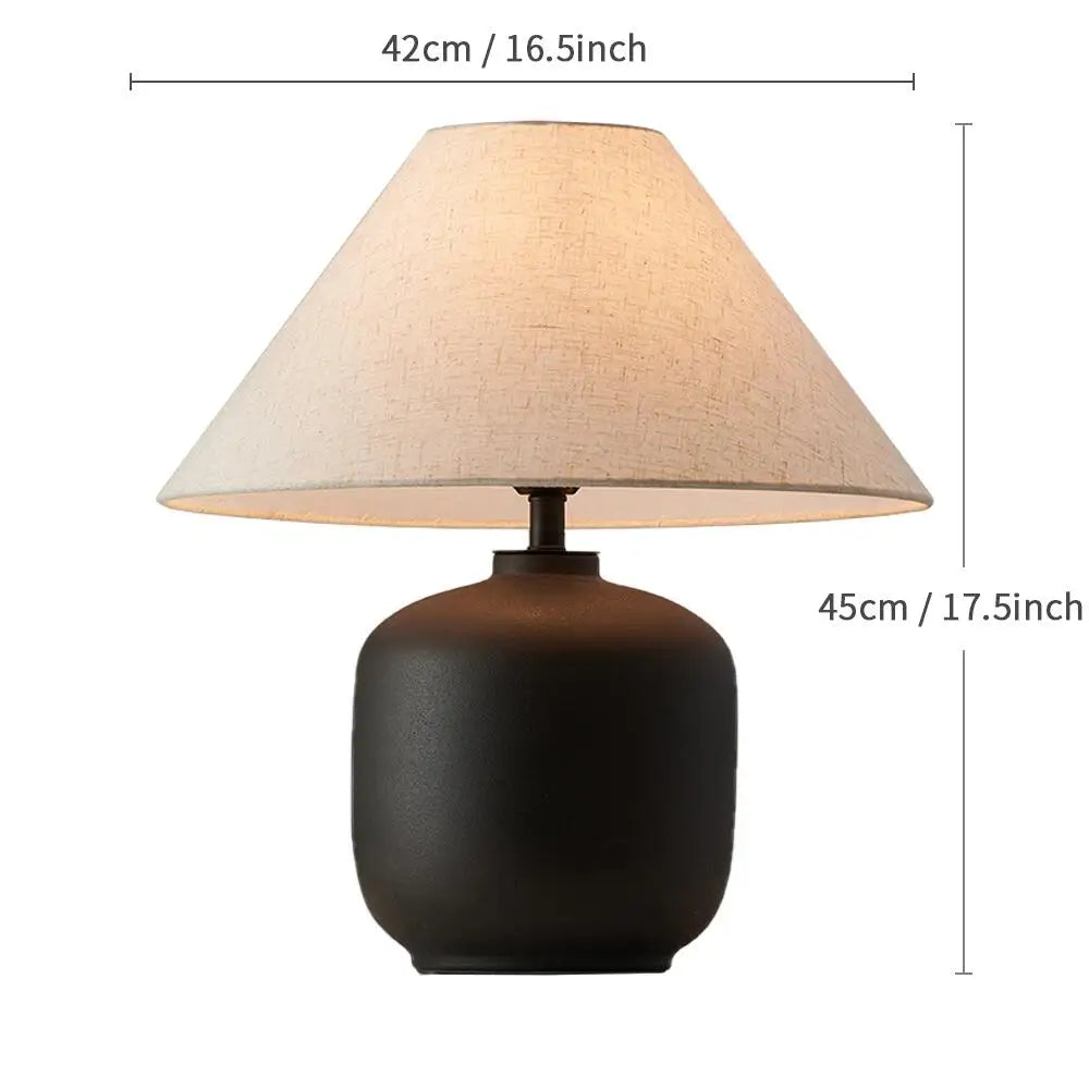 Wabi-sabi Ceramic Table Lamp Bedside Desk Lamp Decoration For Bedroom Light Fixture Japanese-style Table Lamp For Living Room