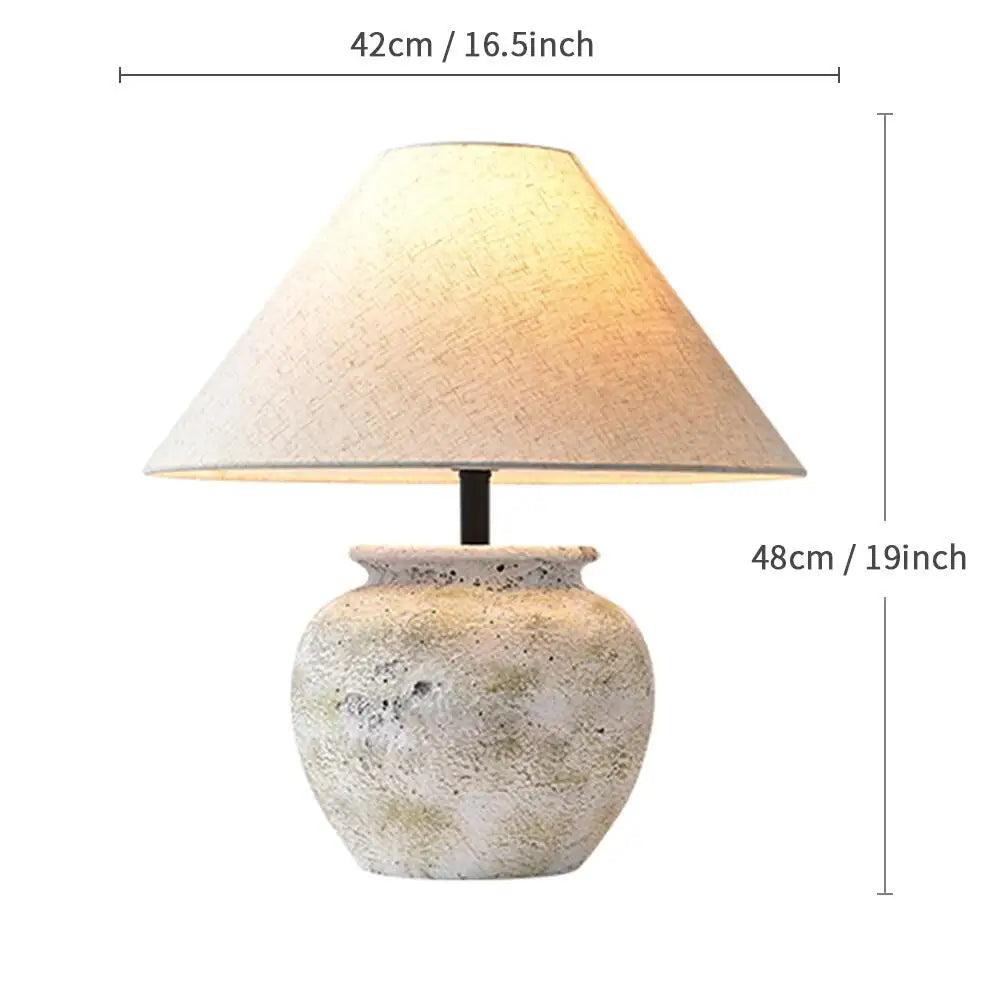 Wabi-sabi Ceramic Table Lamp Bedside Desk Lamp Decoration For Bedroom Light Fixture Japanese-style Table Lamp For Living Room