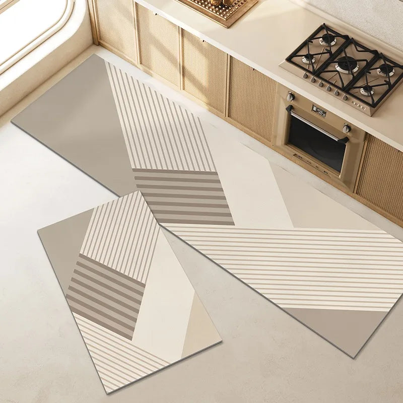 Kitchen Floor Mat Non-slip Leather Carpet Pvc Mats Waterproof Oil-proof Rug Long Strip Home decoration