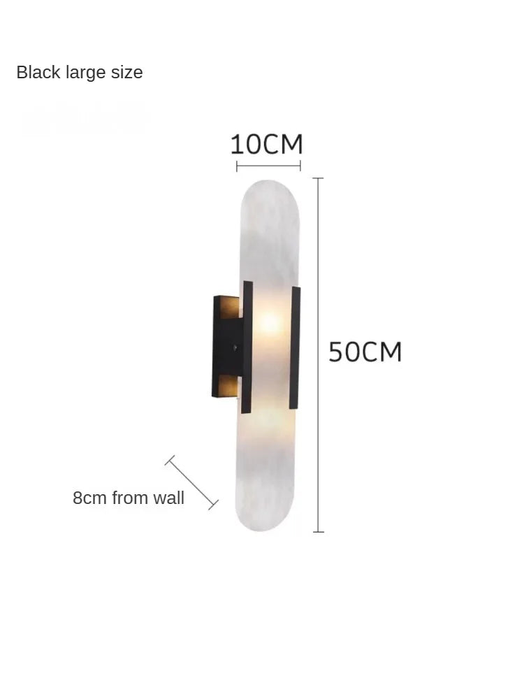 Natural LED Marble Sconce Light Socket Wall Lamp Nordic Hardware Living Room Bedside Bedroom Bra Hotel Aisle Staircase Lighting